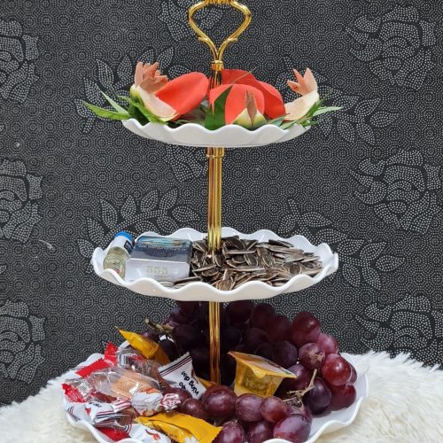 Đĩa nhựa 3 tầng màu trắng