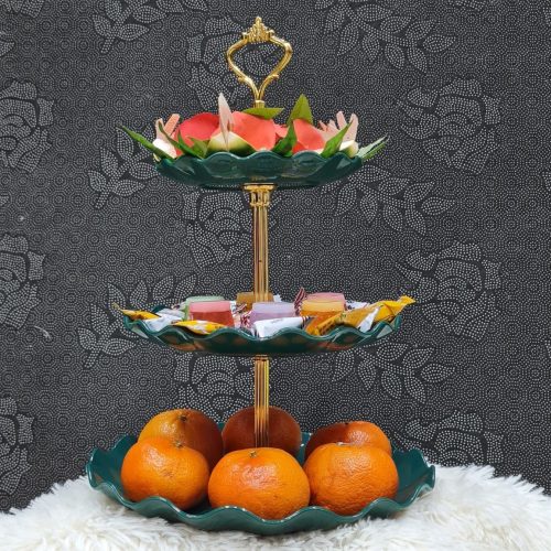 Đĩa nhựa 3 tầng màu xanh